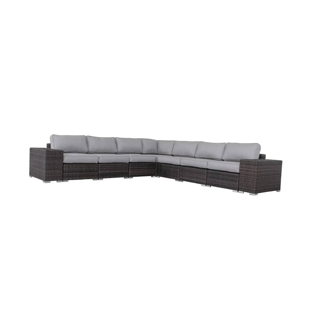 Modern Rattan Wicker Seating Group With Cushions Stationary Sectional | 102 x 102 x 26 in | Rattan & Wicker | Living Room