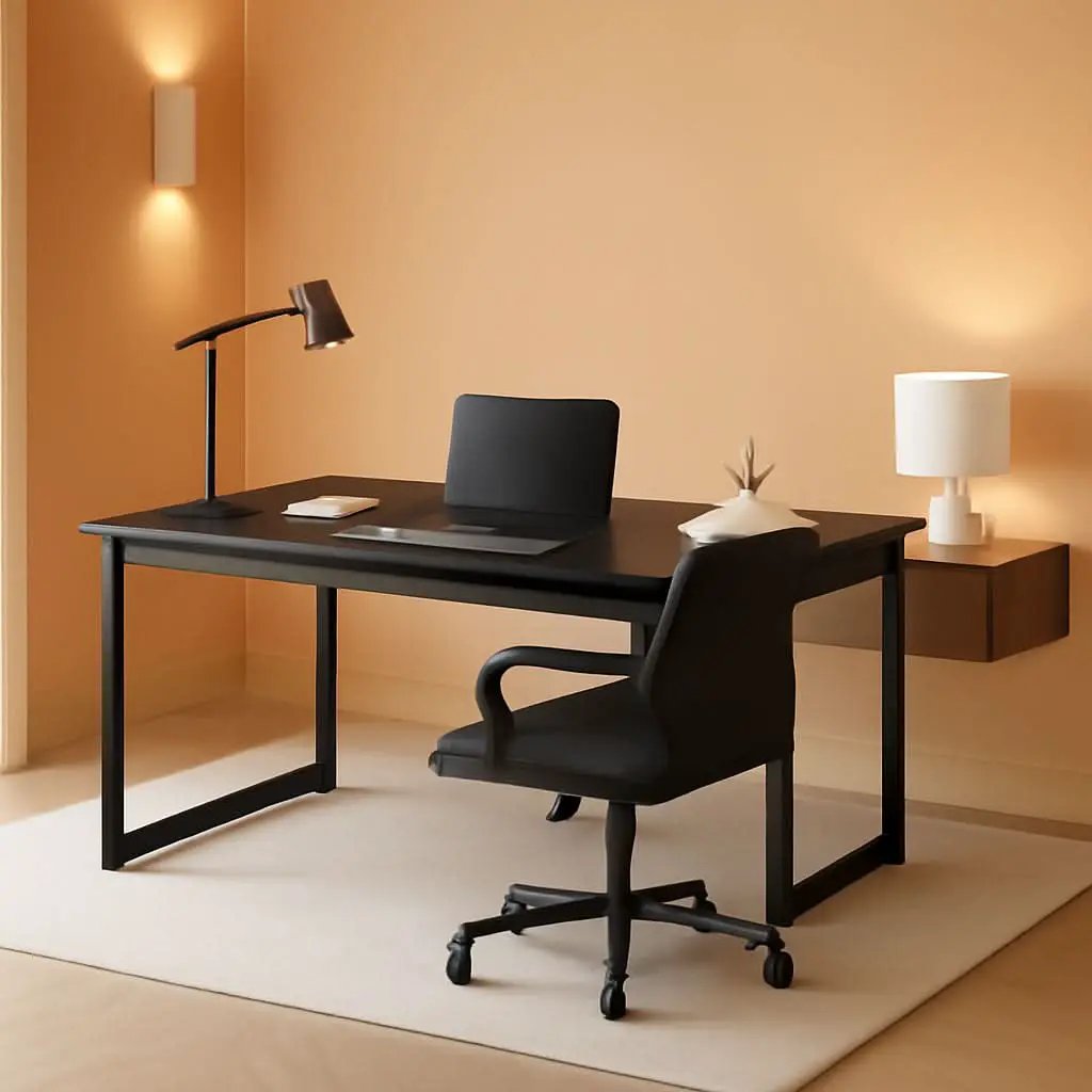 70.8 Inch Executive Desk Vintage Grey Black Large Office Computer Desk from PriceLows™