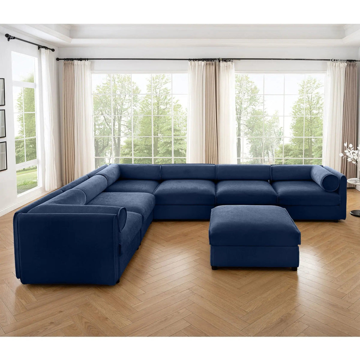 Contemporary Elegant Sofa With Storage And Ottoman 2 Piece Living Room Set | 2 Piece Living Room Set | Living Room Furniture | Living Room