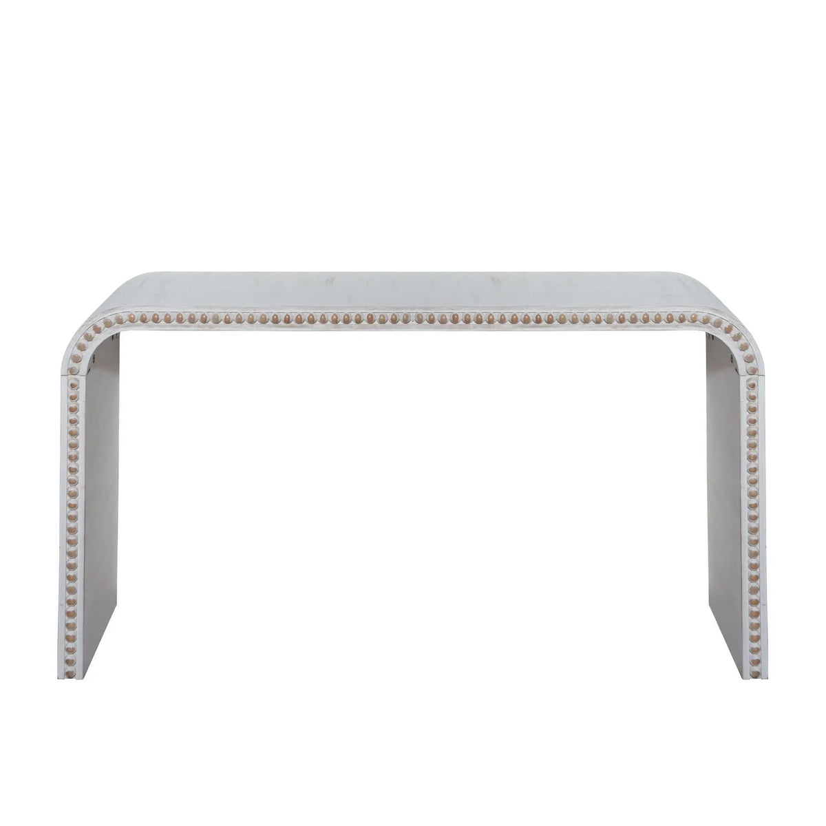 Waterfall Console Table | 59 Inch Width | Wood Trim Accent | Farmhouse Finish
