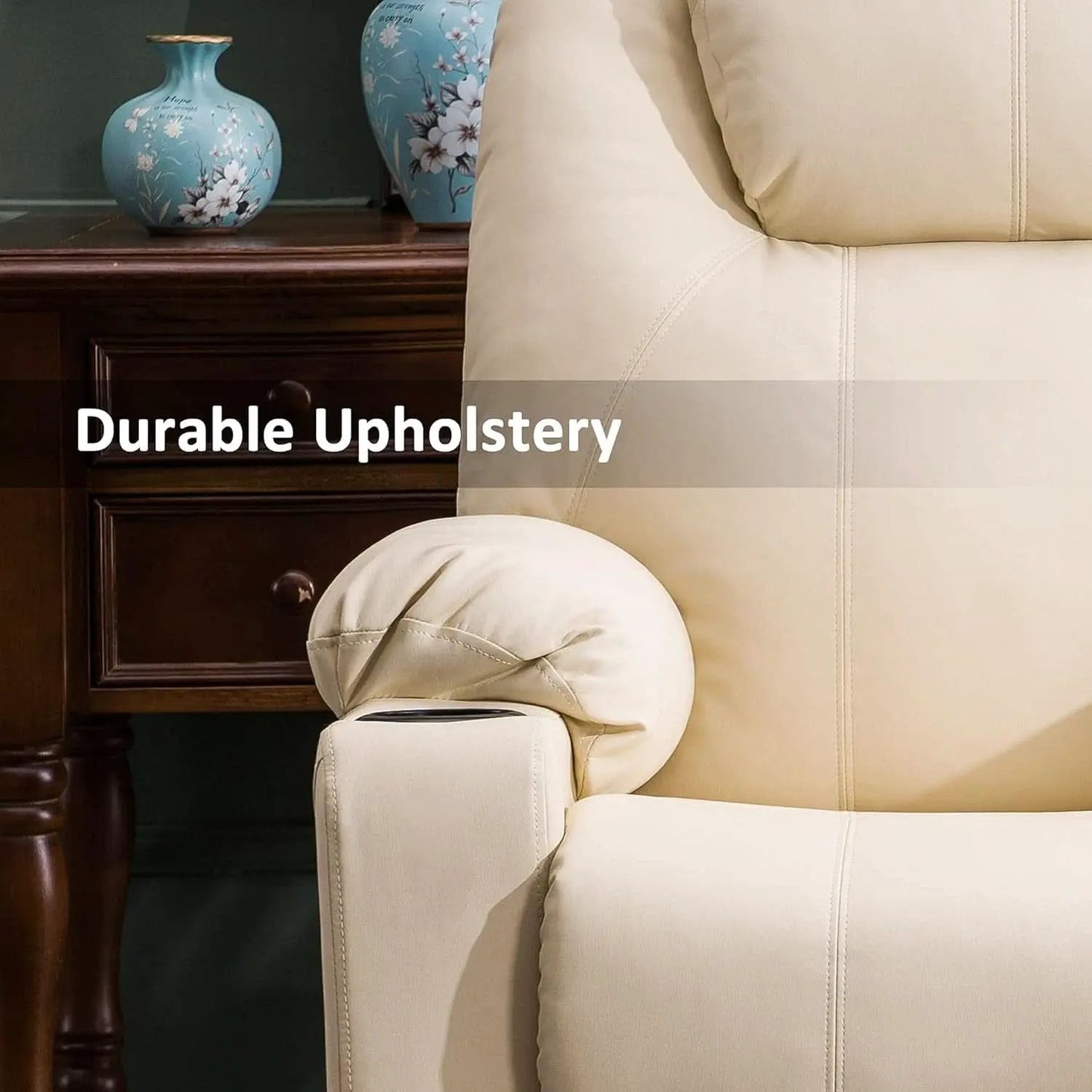 Power Lift Recliner Chair With Massage And Heat Cream White from PriceLows™