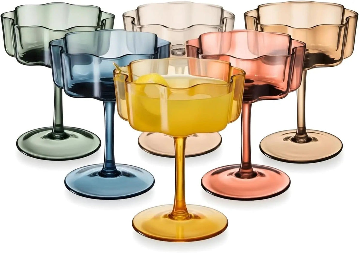 Eze Acrylic Champagne Coupe Cocktail Glassware | 8.5 oz | Set of 6 | Acrylic