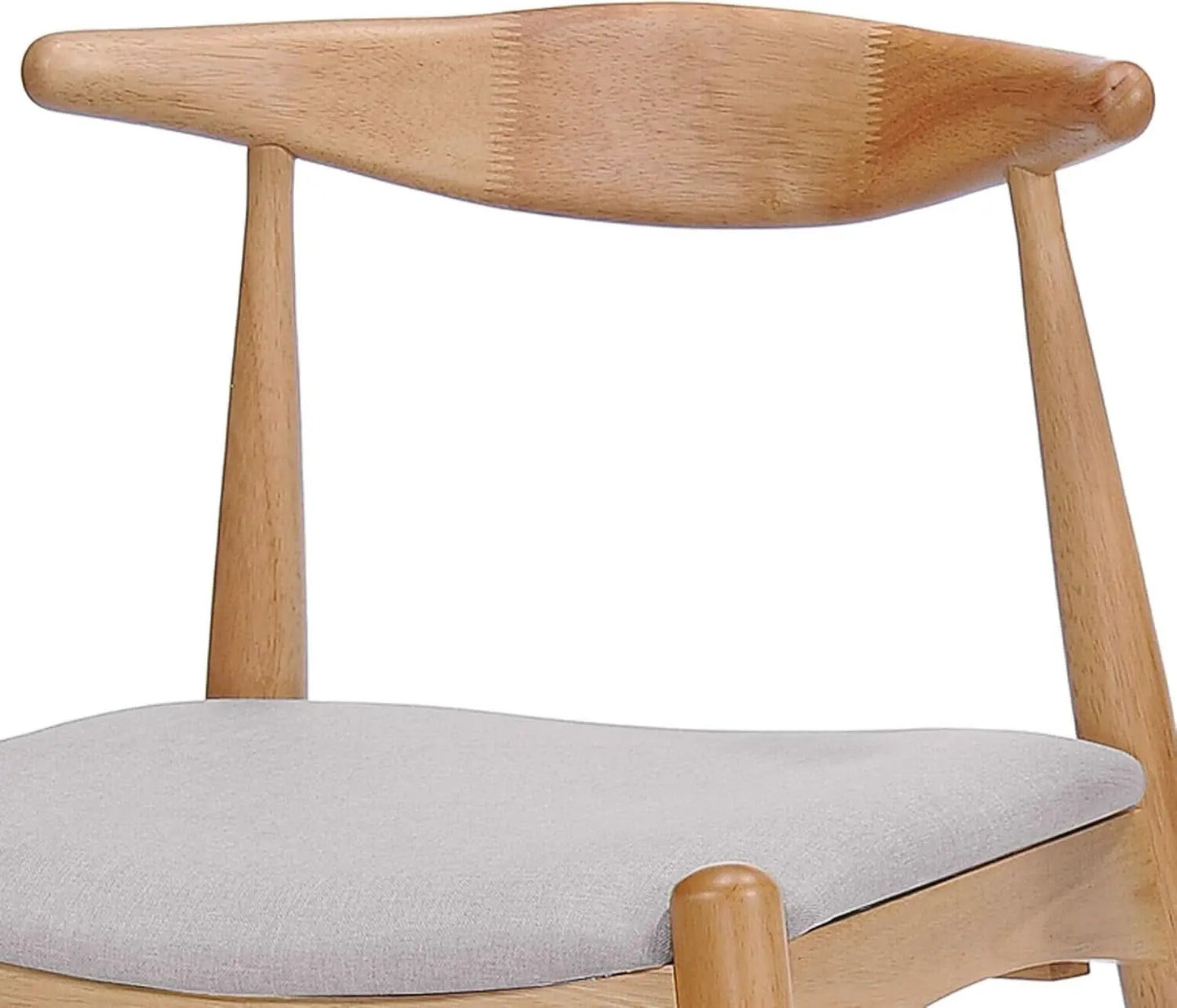 Beige Fabric Dining Chairs With Oak Finish 2 Pack Set from PriceLows™