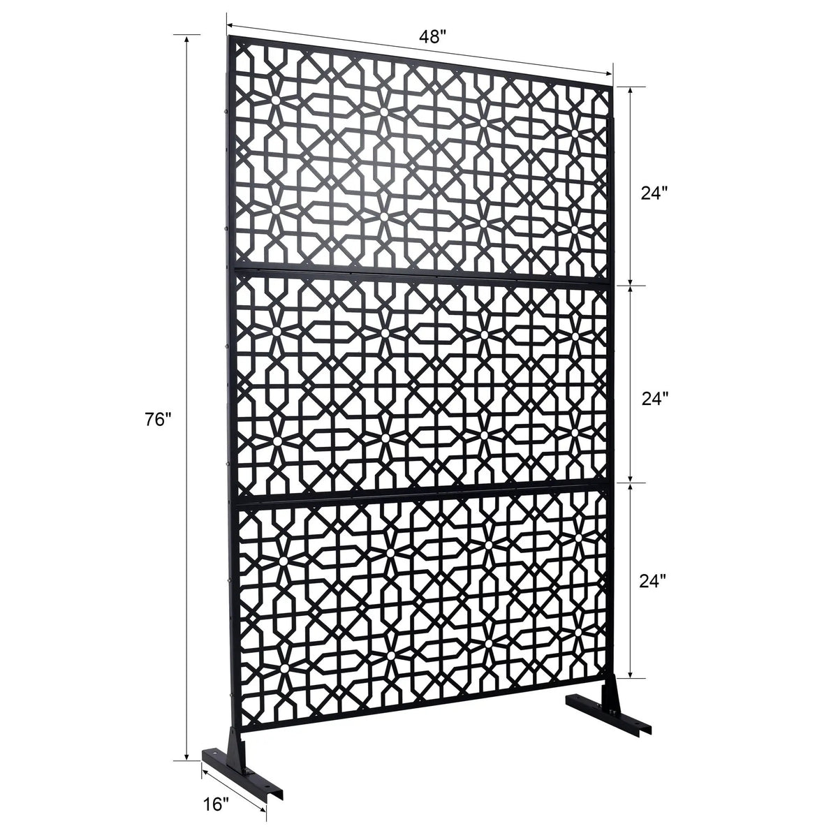 Metal Freestanding Privacy Screen | Rust Resistant Panel | Indoor Outdoor