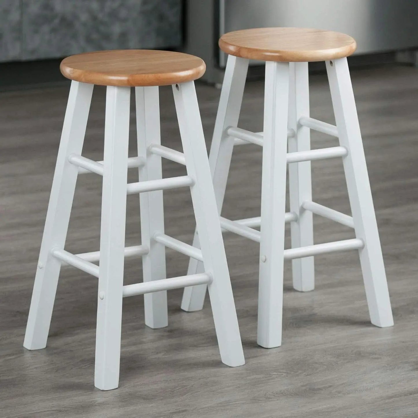 Element Counter Stools 24 Inch Natural White 2 Piece Set