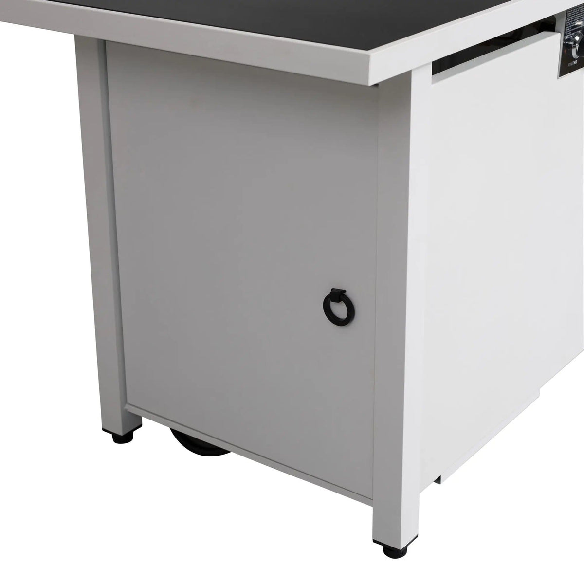 Outdoor Fire Pit Table With Lid White / | 43 x 22 x 11 in | Stainless Steel | Black