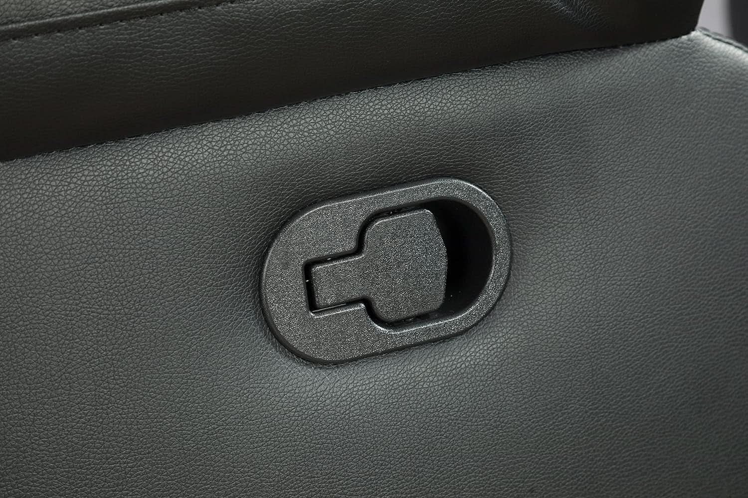 Black Vegan Leather 3 Seater Recliner Sofa Cupholders from PriceLows™