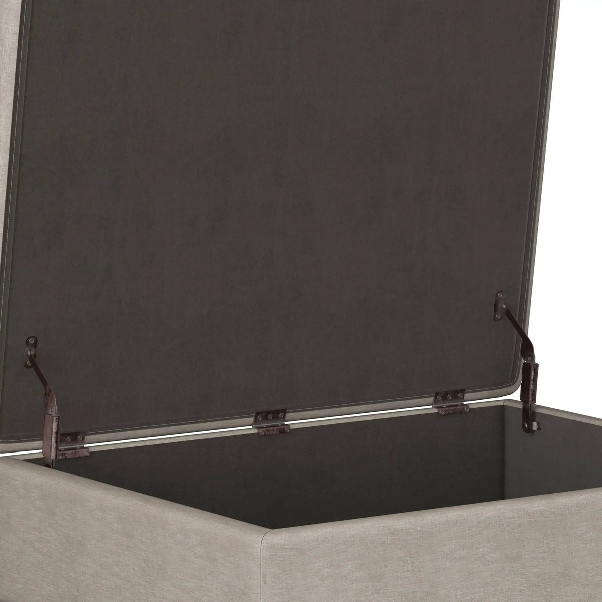 Storage Ottoman | Rectangular Design | Solid Wood Frame | Lift Top