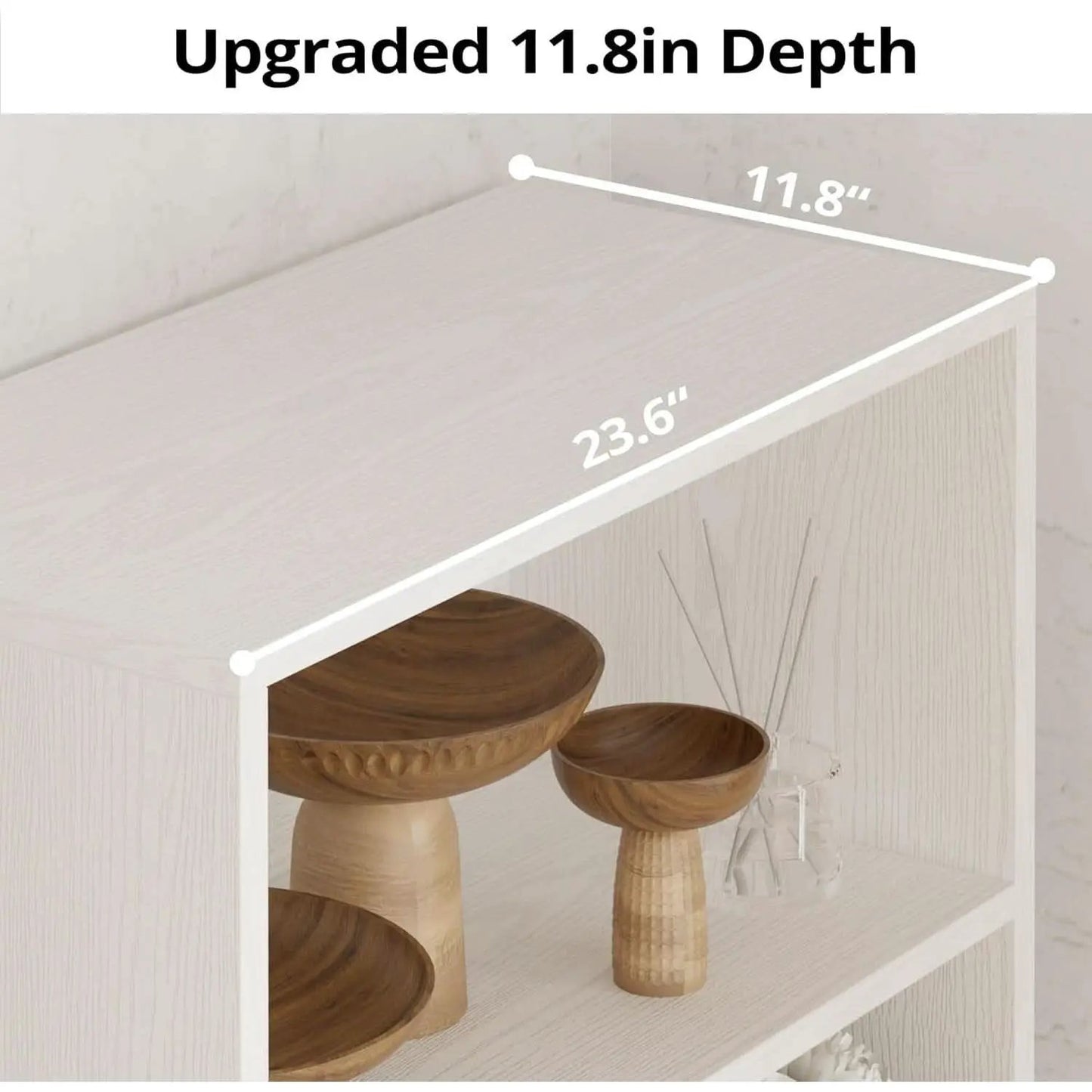 Industrial Bookshelf With Doors 11.8 Depth 5 Shelf Bookcase from PriceLows™