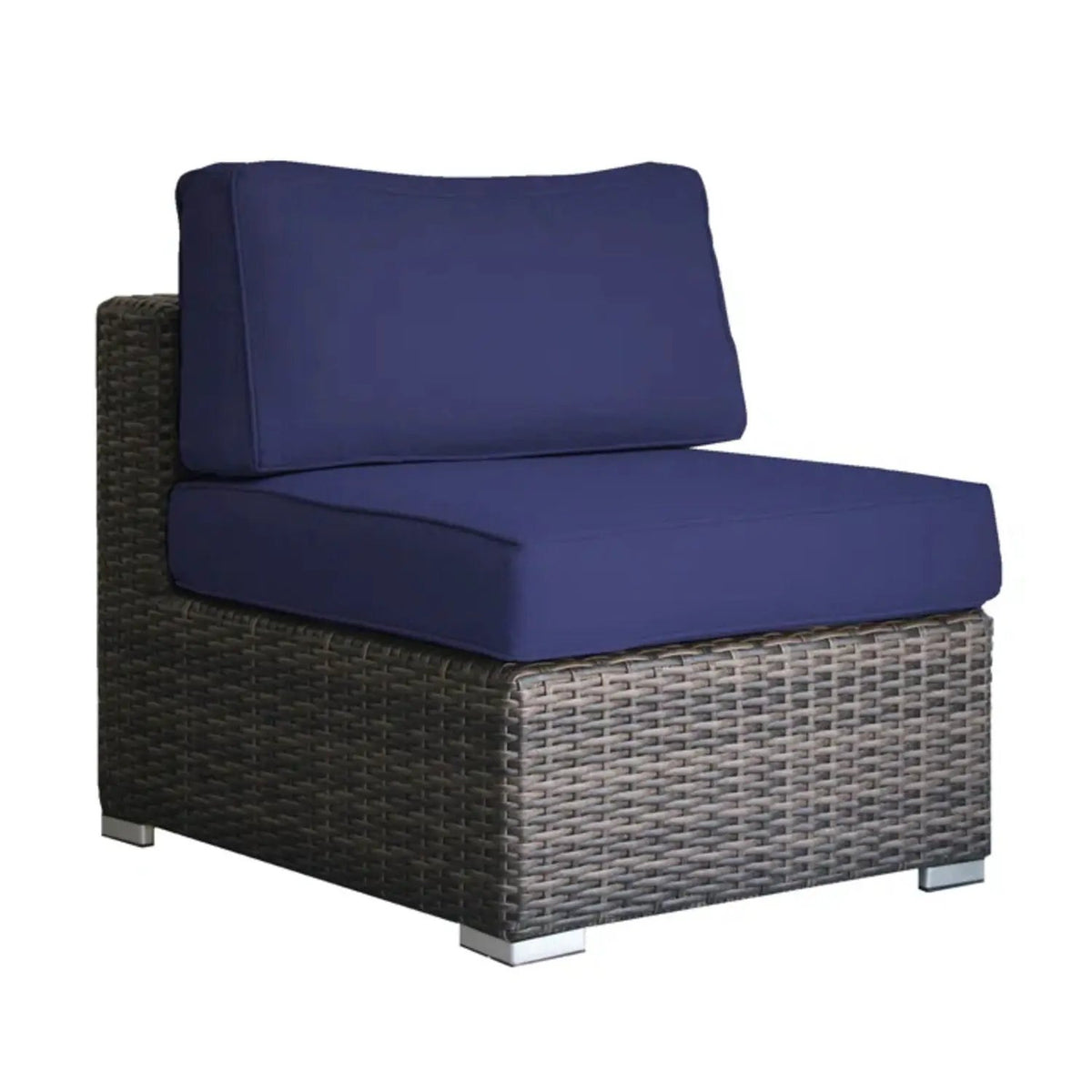 Wicker Seating Group Set | Table And Cushions Included | Aluminum Frames | Hand-Woven Wicker