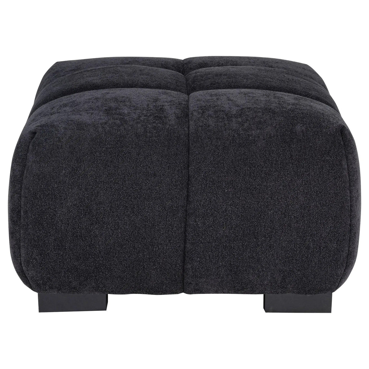 Octavia Upholstered Rectangular Ottoman | 39 x 30.5 x 17.5 in | Fabric | Black