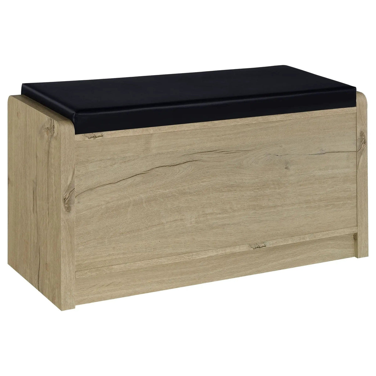 Arrington Storage Bench White Shoe Rack | 31.5 x 11.5 x 17.75 in | Engineered Wood & Faux Leather | Oak