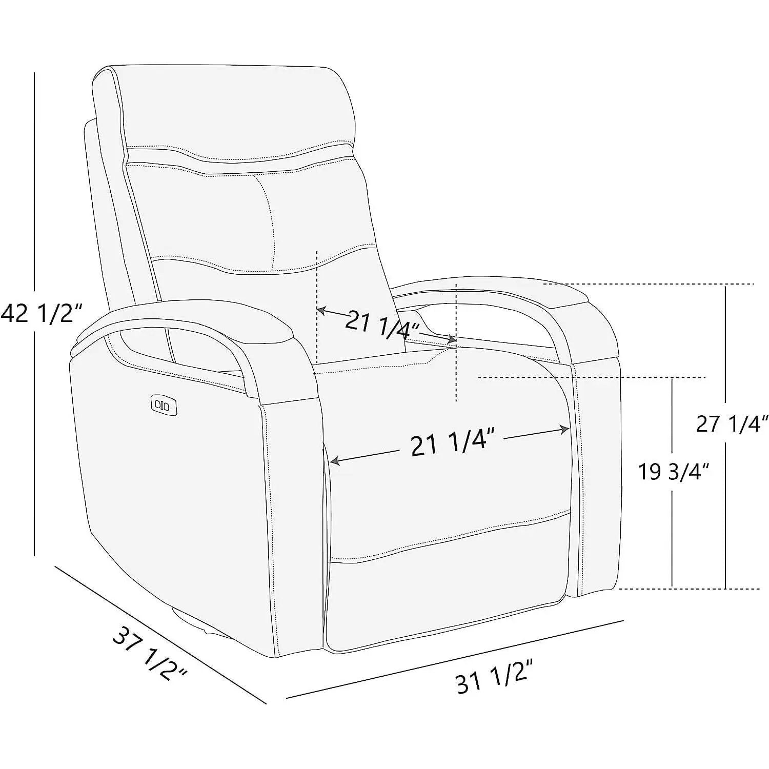 Chocolate Swivel Glider Rocker Recliner With USB Charging from PriceLows™