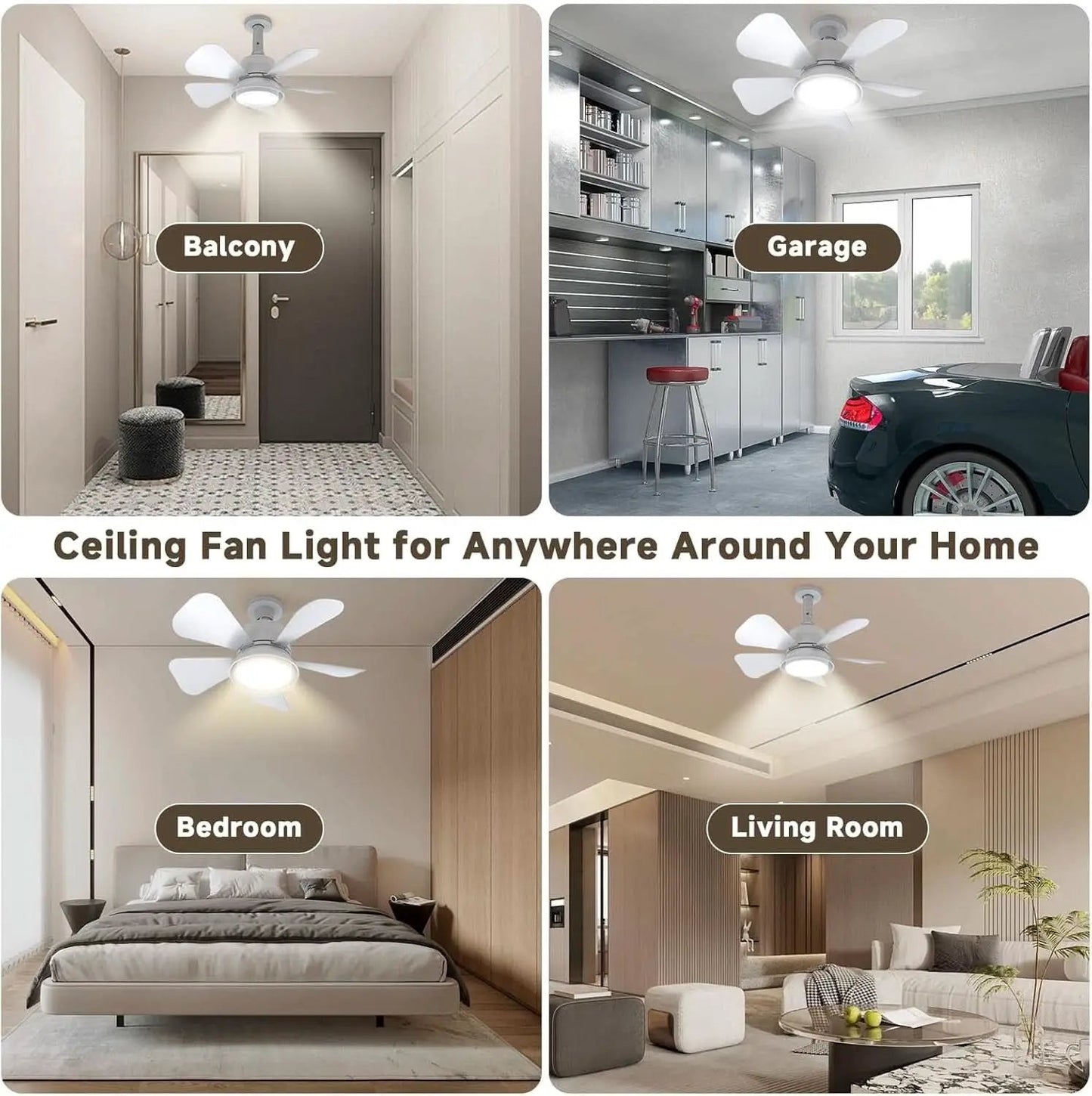 Ceiling Fan With Lights Remote Dimmable LED 3000K 6000K from PriceLows™