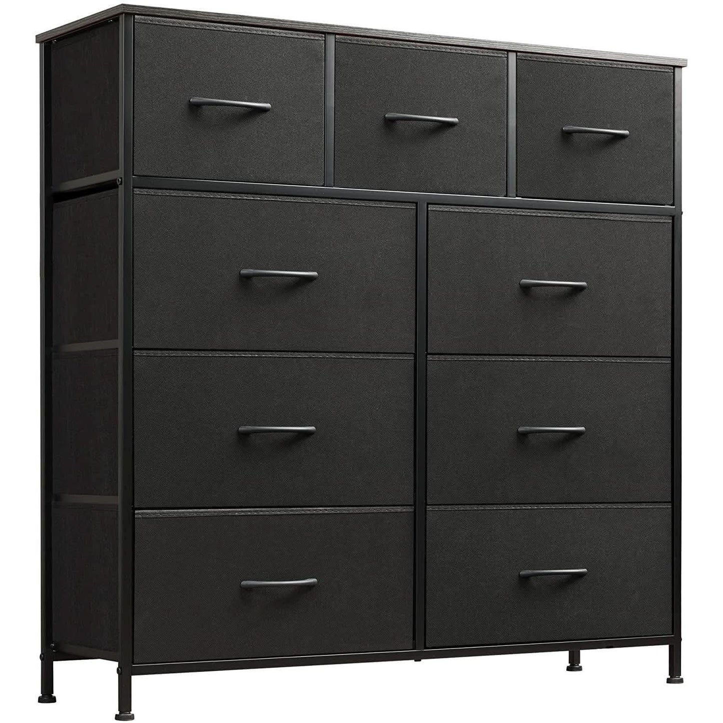 Fabric Storage Tower 9 Drawer Unit Charcoal Black Bedroom from PriceLows™