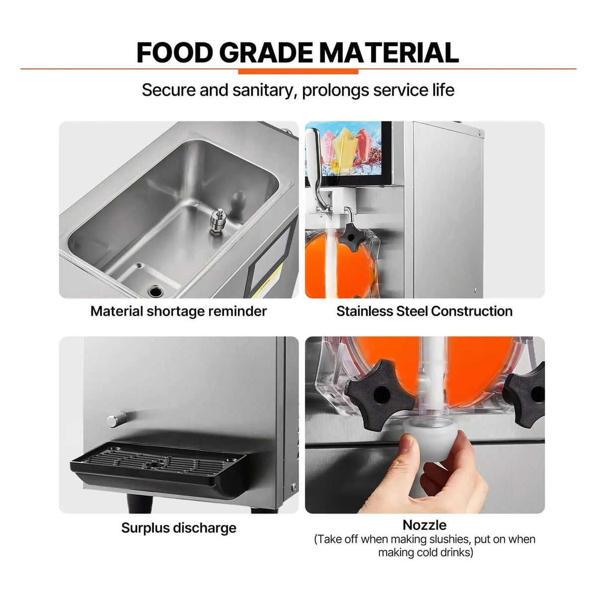 12L Commercial Single Tank Stainless Steel Slushy Machine With Touchscreen | Stainless Steel | Commercial Slush Machine | Home