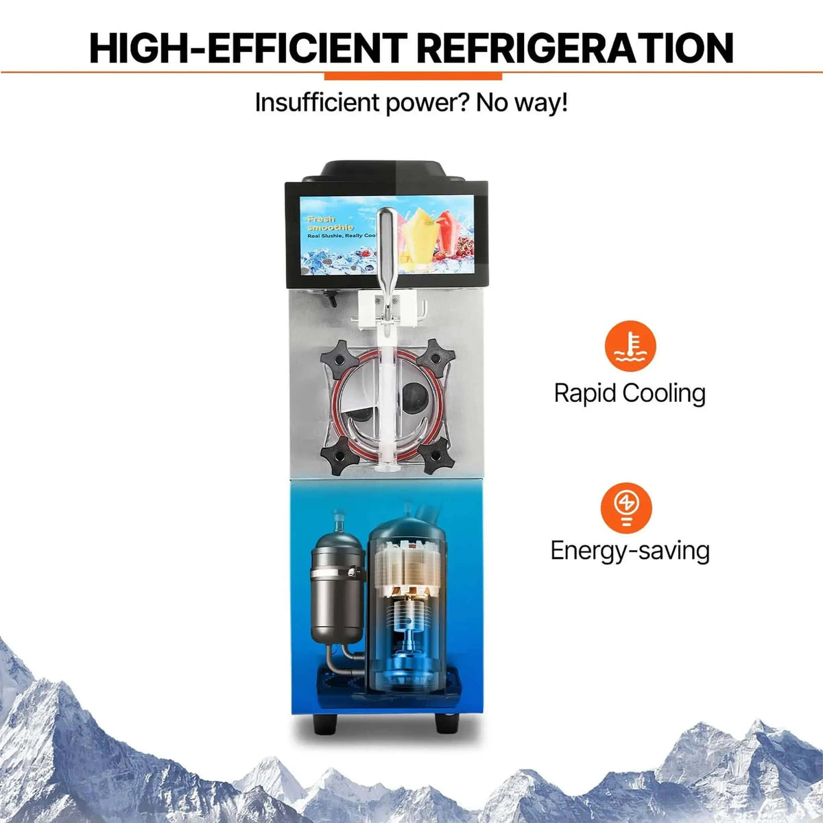 12L Commercial Single Tank Stainless Steel Slushy Machine With Touchscreen | Stainless Steel | Commercial Slush Machine | Home