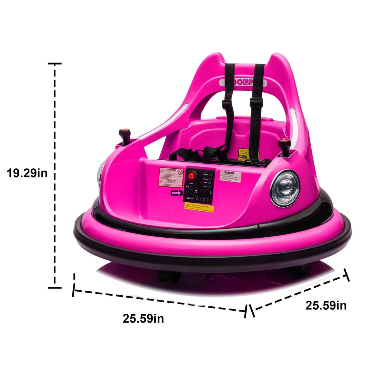 Kids Ride On Bumper Car | 12V Power | 360 Degree Spin | Pink