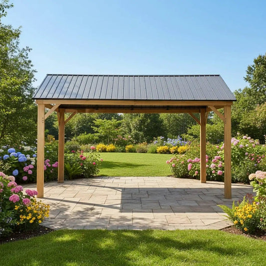 Hardtop All-Weather Outdoor Gazebo With Galvanized Steel Roof | Steel | Outdoor Living Use | Outdoor Living