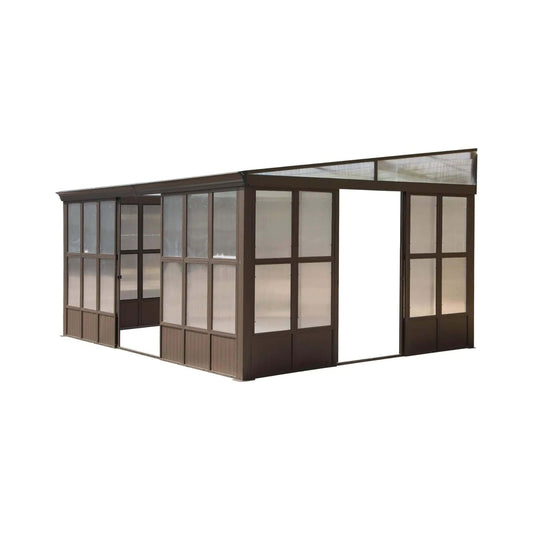Pavilion Extra Large All Season Outdoor Wall Mounted Sunroom Solarium With | Aluminum | Outdoor Living Use | Outdoor Living