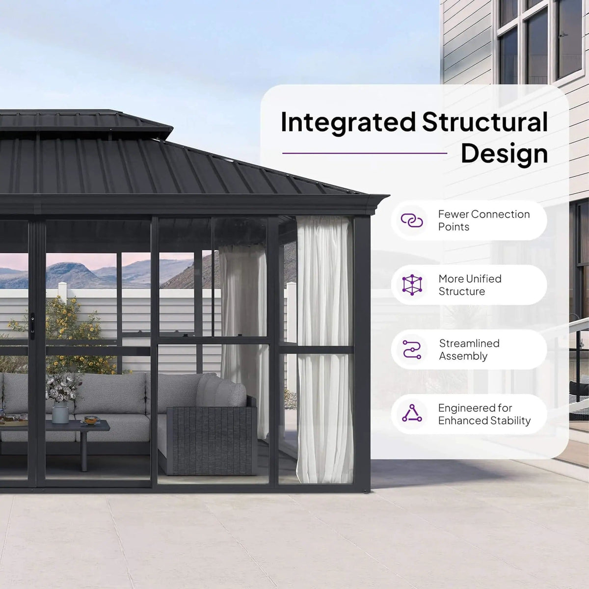 Vue Extra-Large Luxury Panoramic Solarium With Windows And Sliding Doors | Crystal | Sunroom | Home