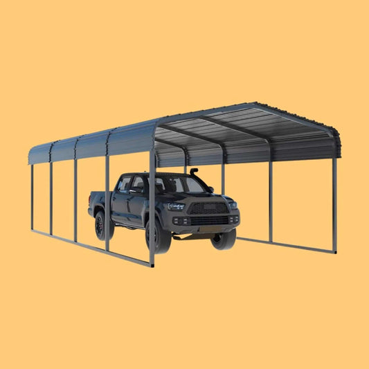 Premium Heavy-Duty Outdoor Canopy Garage Shelter With Galvanized Metal Roof | Fabric | Carport | Outdoor Living