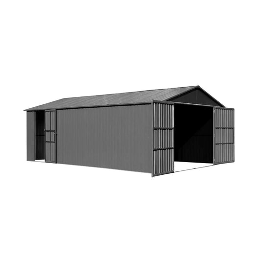 Heavy-Duty Metal Garage Shed | Extra-Large Outdoor Storage | Iron Construction | Lockable Doors