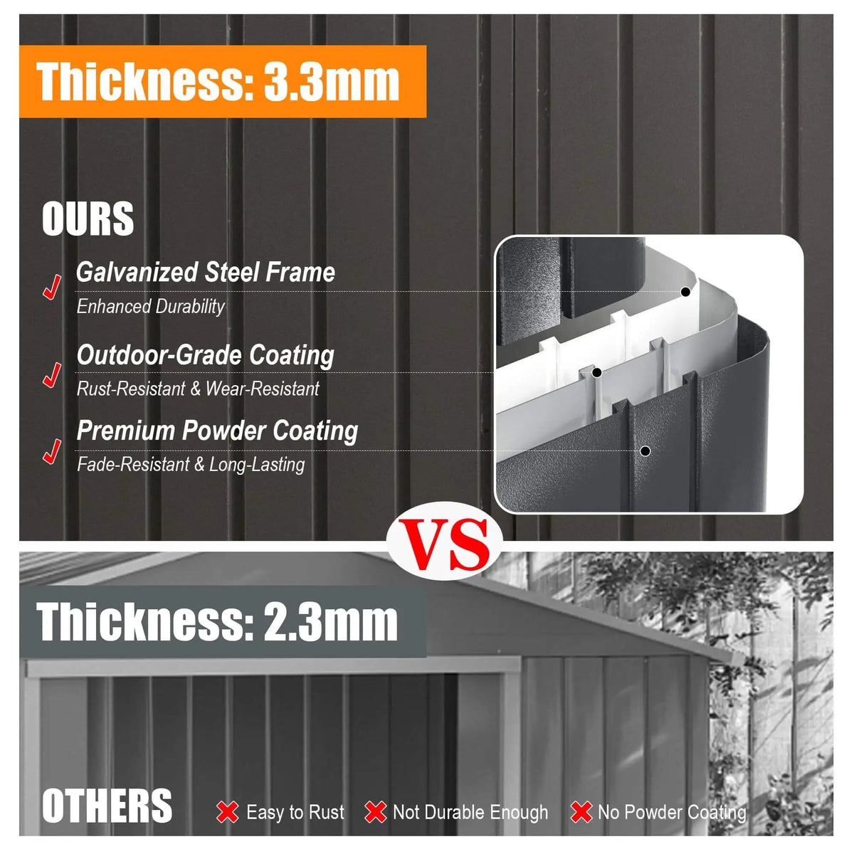 Heavy-Duty Metal Garage Shed | Extra-Large Outdoor Storage | Iron Construction | Lockable Doors
