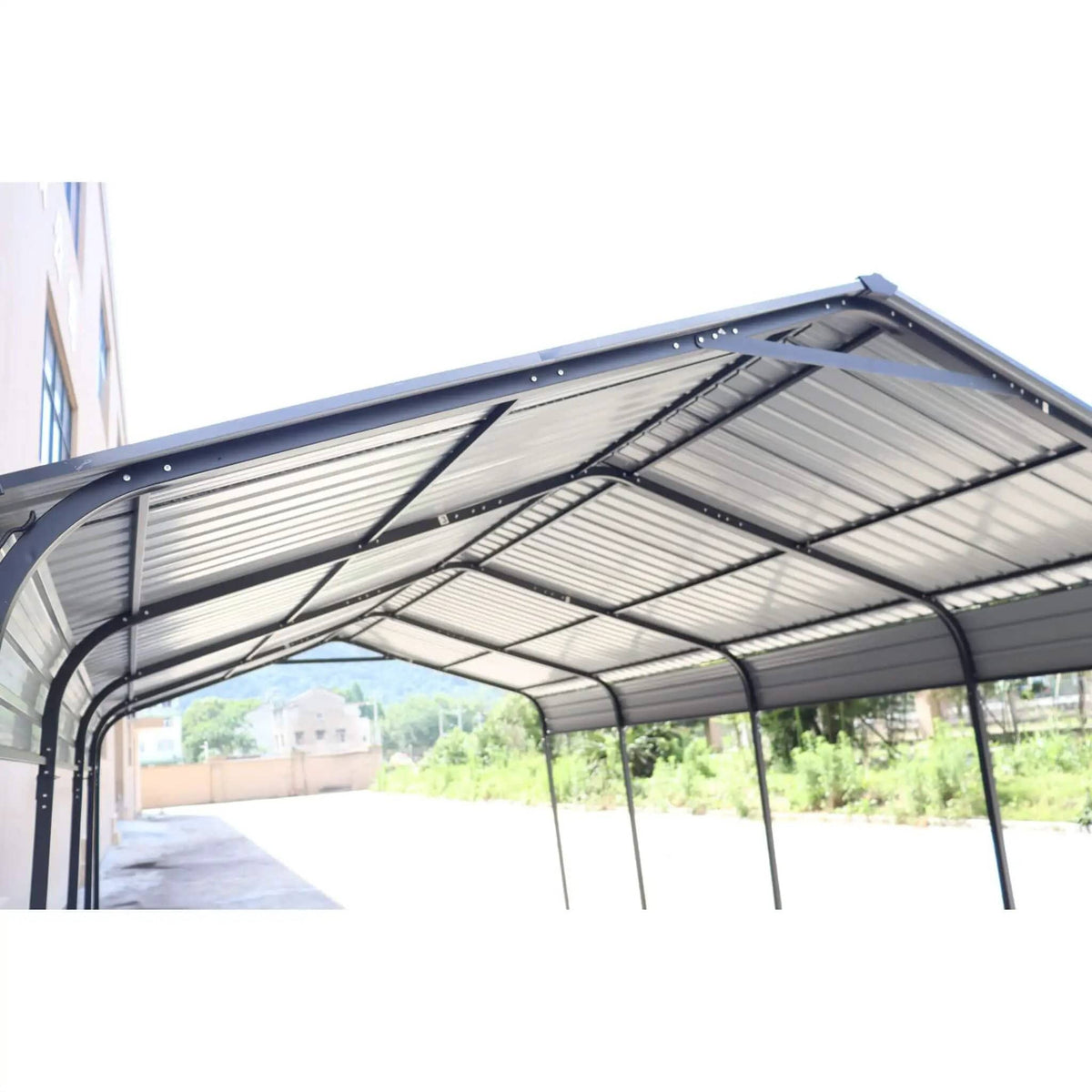 Heavy-Duty Metal Carport With Galvanized Steel Roof For Car, Boats And Trucks, Gray | Steel | Home Use | Home