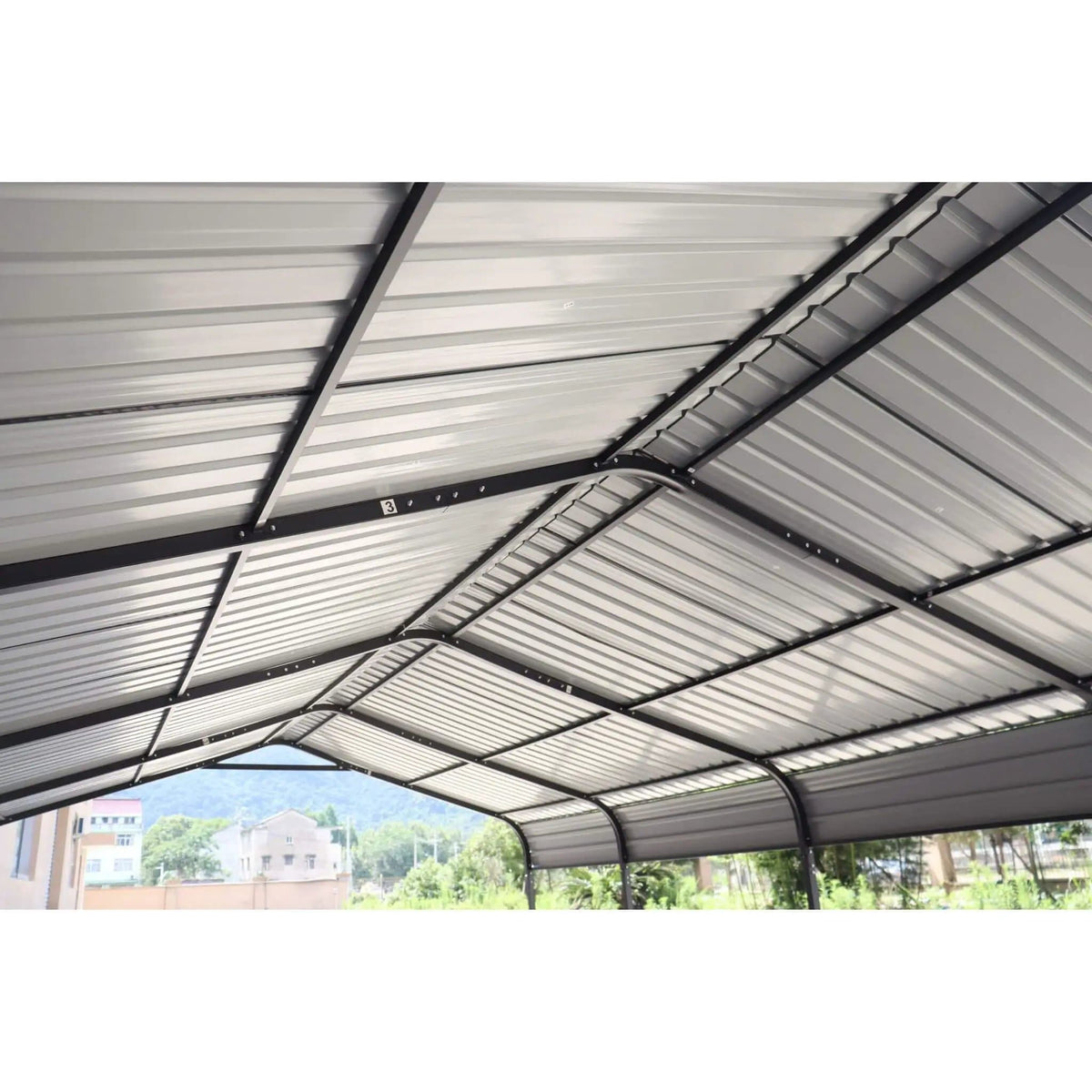 Heavy-Duty Metal Carport With Galvanized Steel Roof For Car, Boats And Trucks, Gray | Steel | Home Use | Home