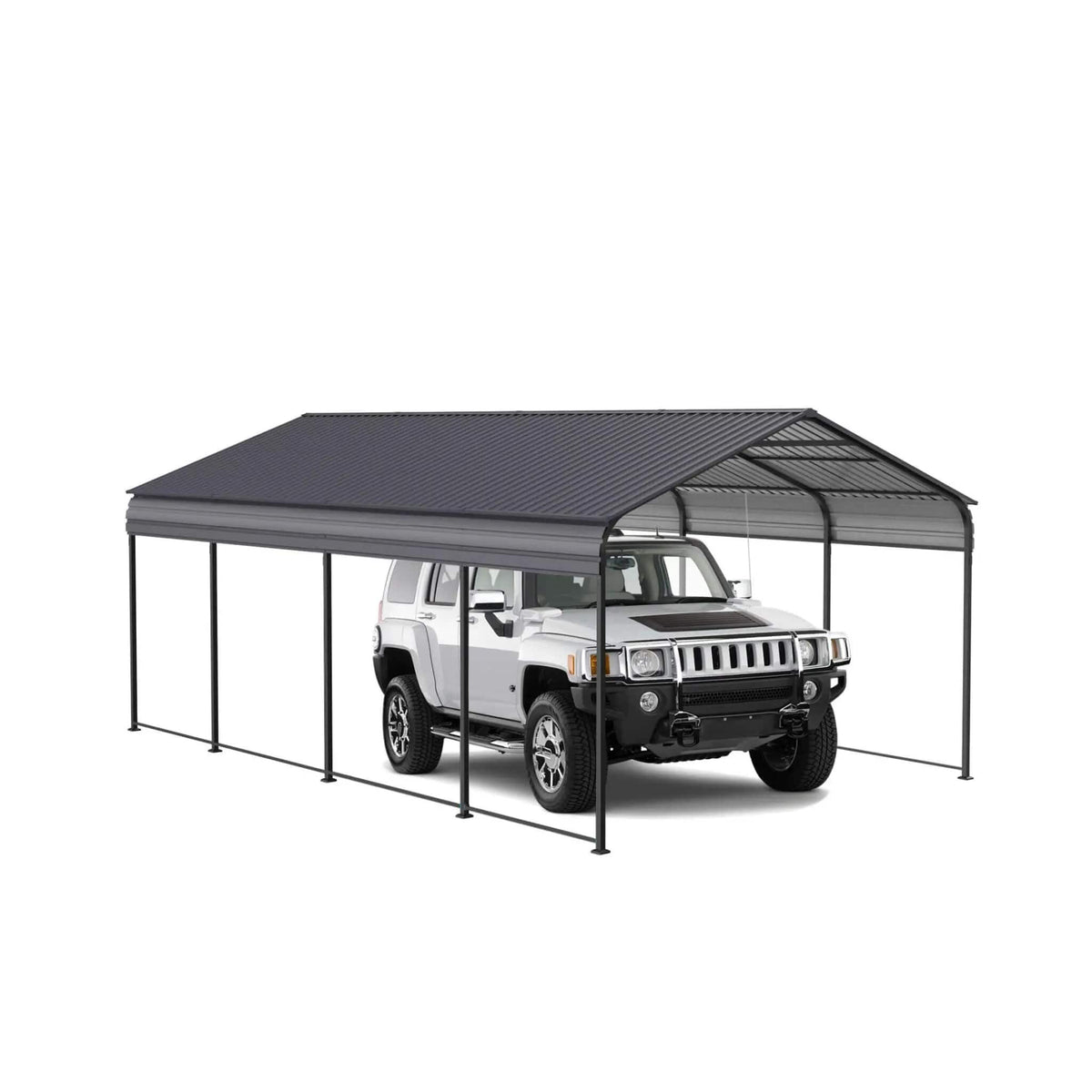 Heavy-Duty Metal Carport With Galvanized Steel Roof For Car, Boats And Trucks, Gray | Steel | Home Use | Home