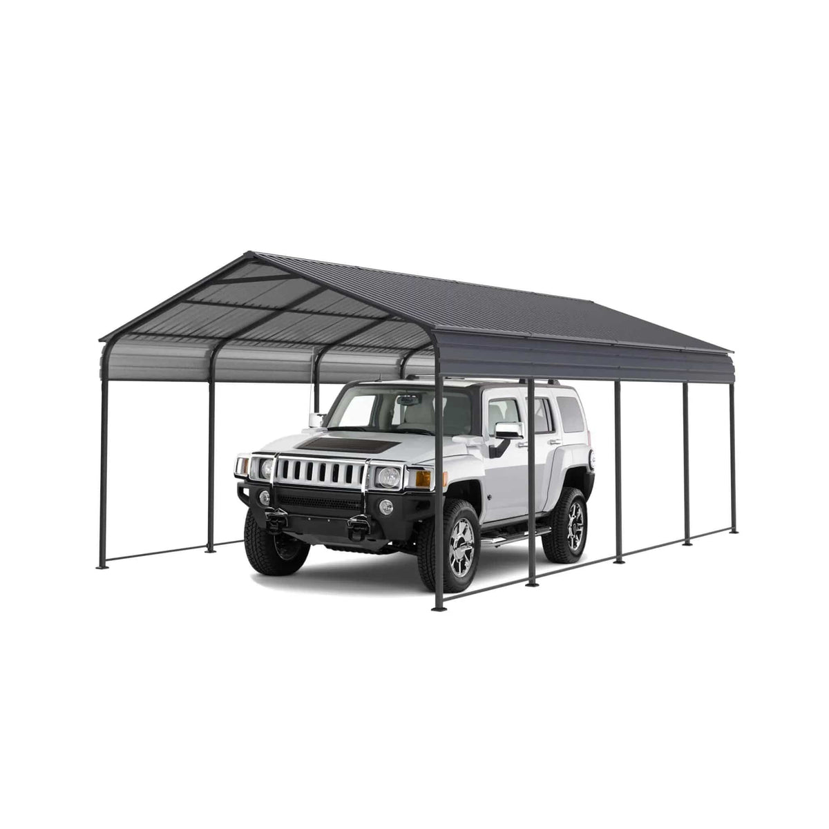 Heavy-Duty Metal Carport With Galvanized Steel Roof For Car, Boats And Trucks, Gray | Steel | Home Use | Home