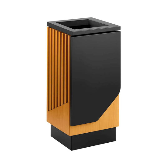 13-Gallon Heavy-Duty Commercial Outdoor Square Decorative Trash Can | Steel | Outdoor Living Use | Outdoor Living