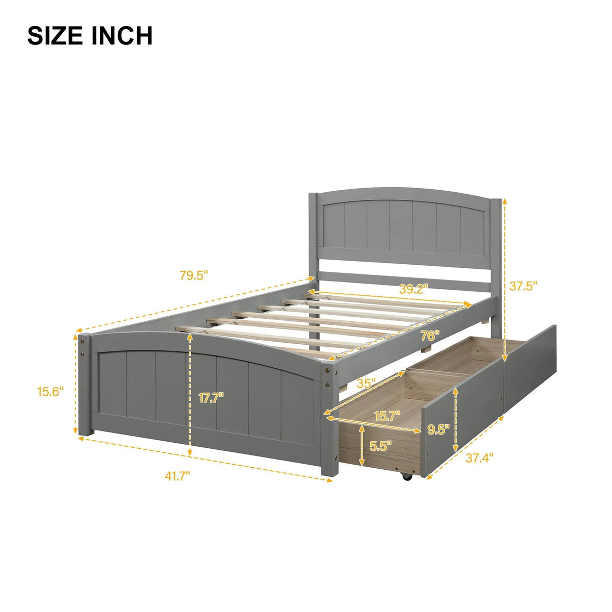 Wood Platform Bed | Headboard And Footboard | Slat Support | Minimalist Style