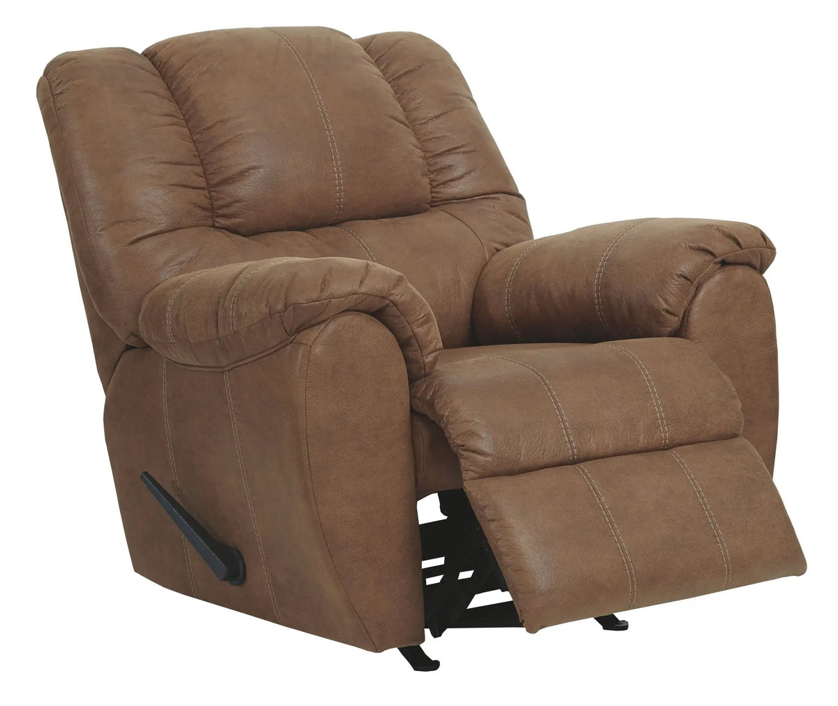 McGann Rocker Recliner | Leather Look Fabric Feel | Jumbo Stitching | Thick Cushioning