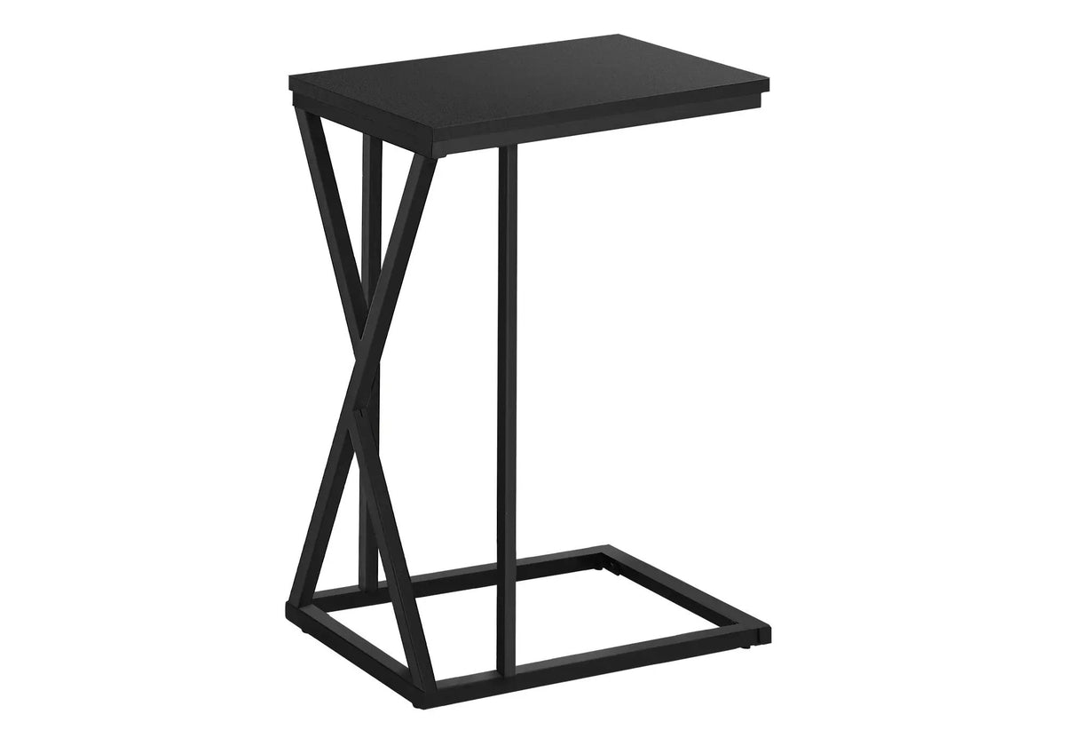 C-Shaped Accent Table | Slide-Under Base | Rectangular Tabletop | Sturdy And Lightweight