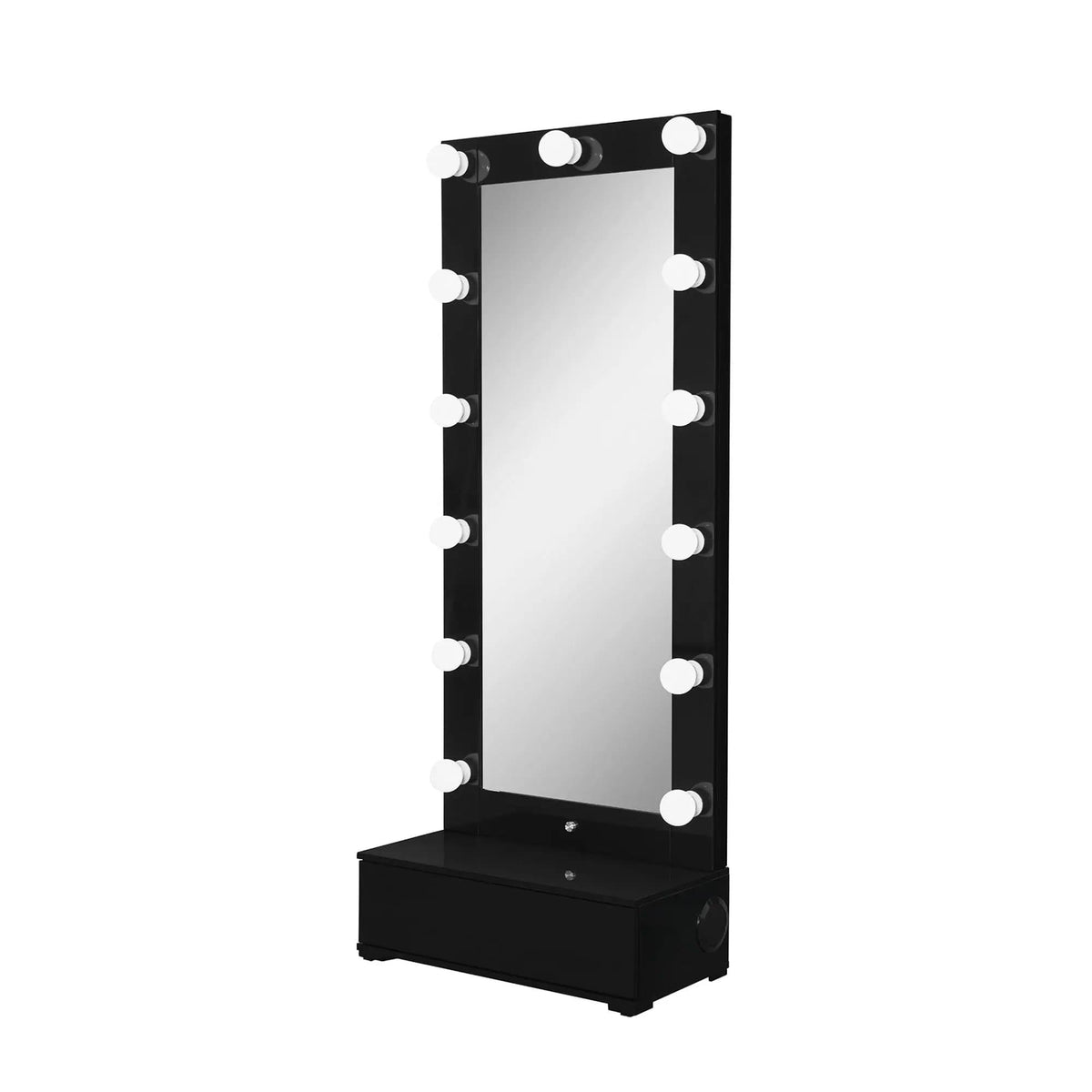 Elisa Narrow Tall Mirror With Speaker And Drawer | 30.08 x 14.96 x 74.41 in | Wood | Home