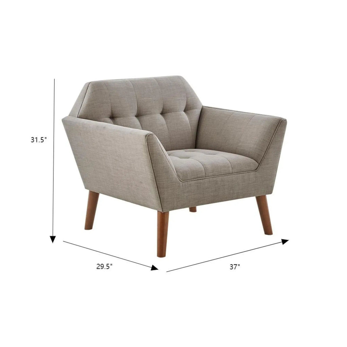 Modern Lounge Chair | Button Tufting | Mid-Century Design | Comfortable Armrests