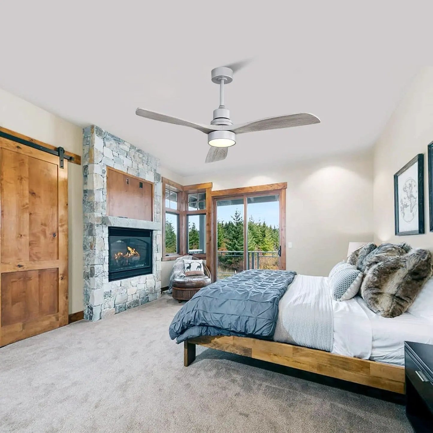 52 Inch Ceiling Fan With Lights Remote Quiet DC Motor from PriceLows™