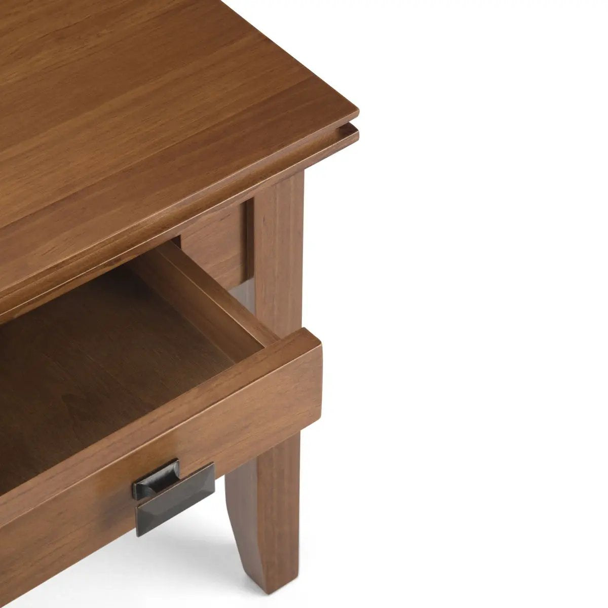 Artisan End Table | Handcrafted Solid Wood | One Drawer | Metal Drawer Glides