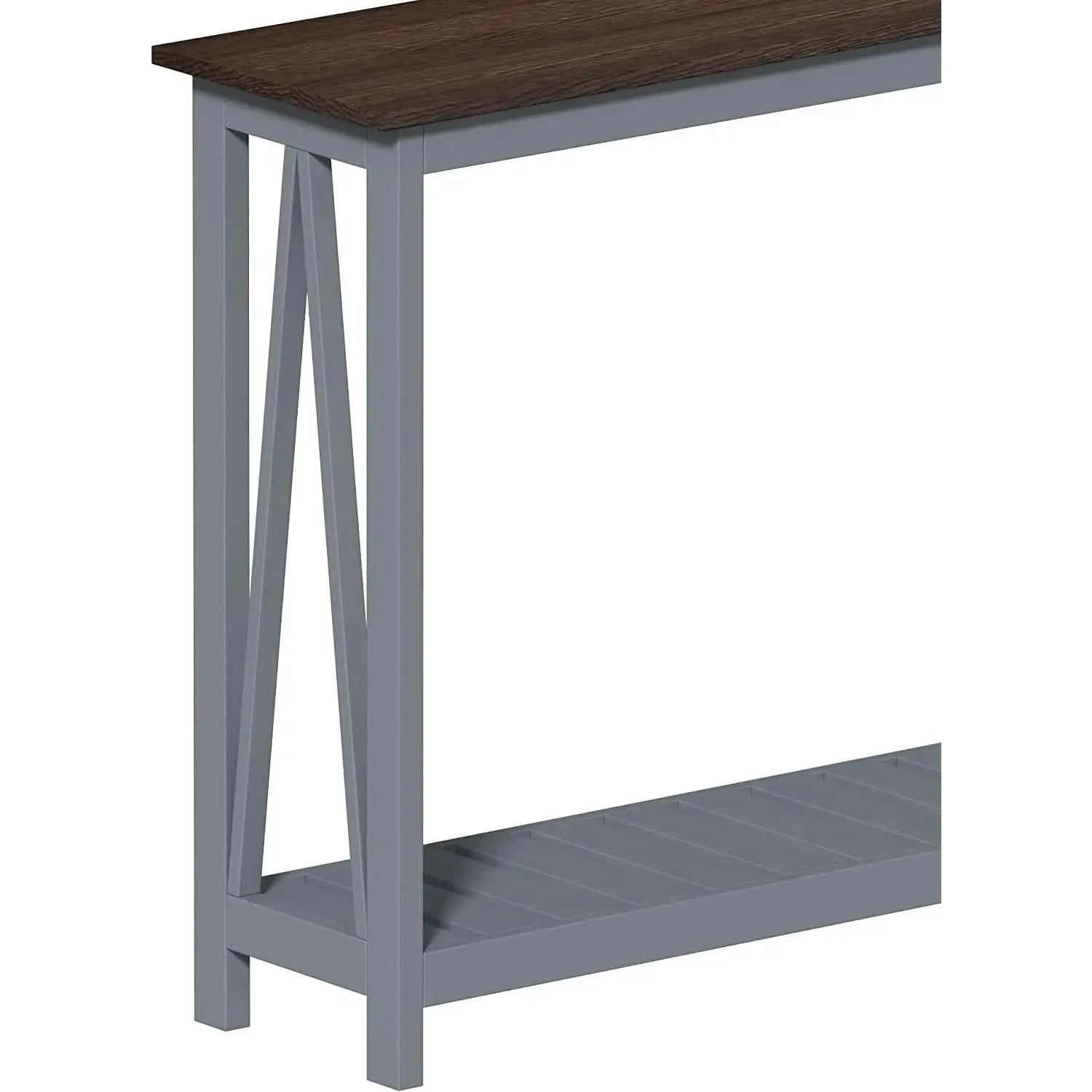 Grey Farmhouse Console Table With Shelf For Entryway from PriceLows™