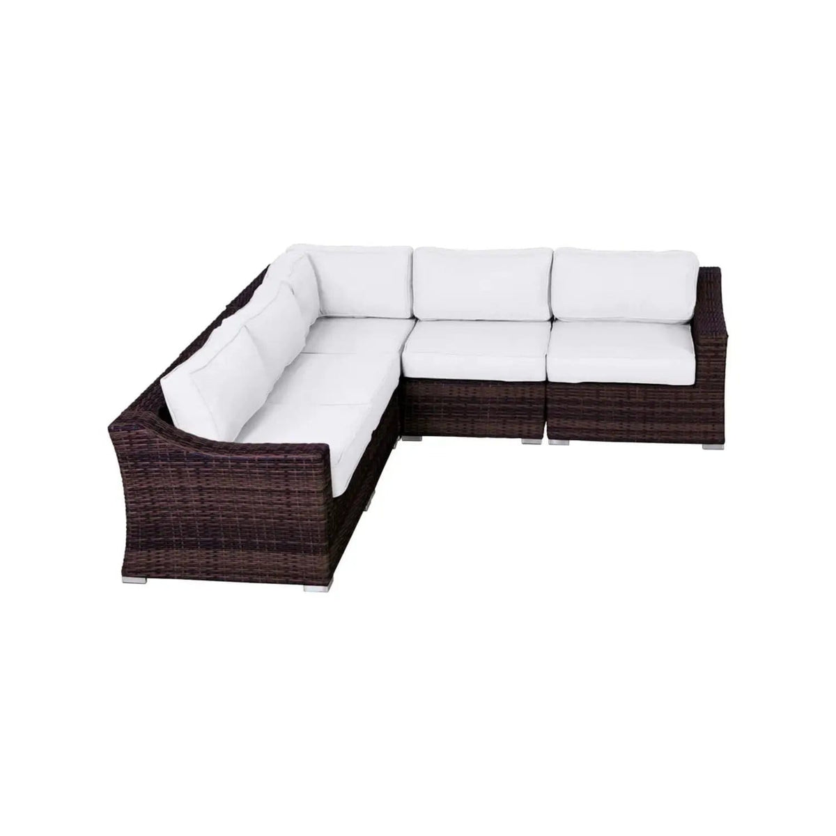 Outdoor Wicker Sofa Seating Group With Cushions Stationary Sectional | Stationary Sectional | Wicker & Aluminum | Living Room