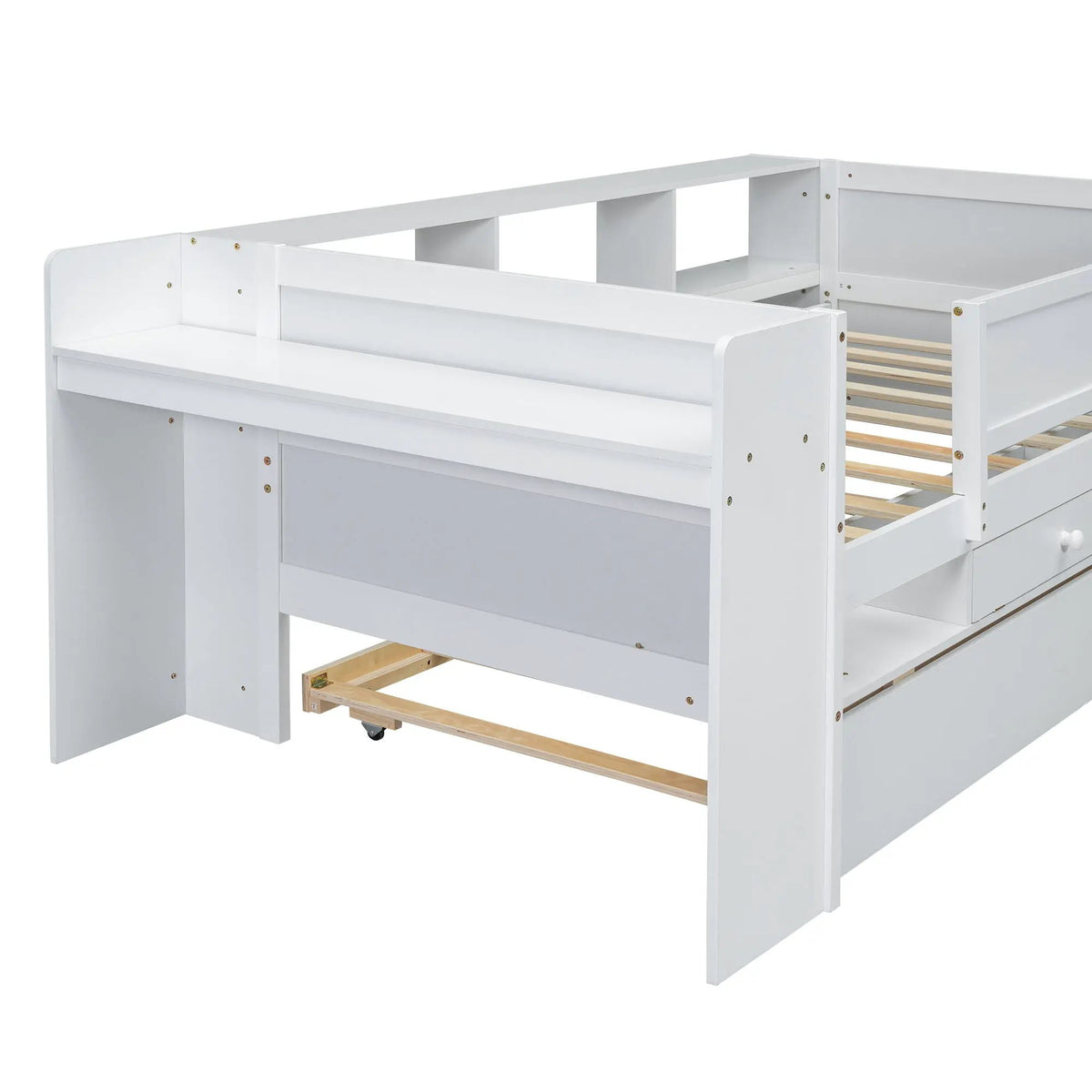 Twin Daybed | Trundle Drawers | Headboard Storage | White