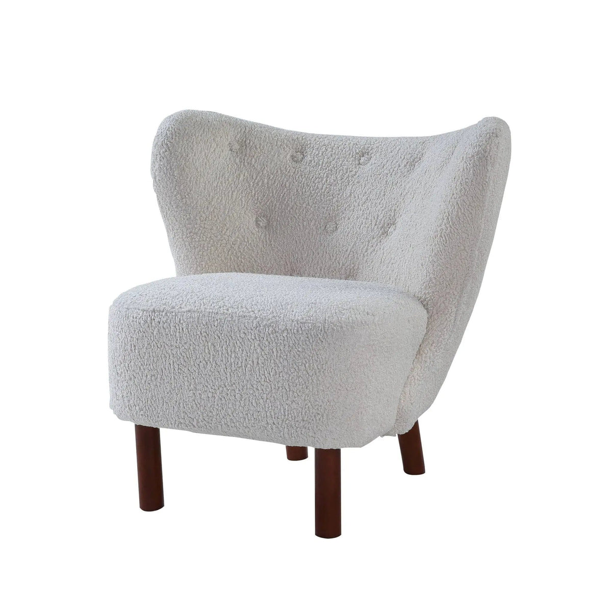 Zusud Teddy Sherpa Accent Chair | 34 x 31 x 34 in | Living Room Furniture | White