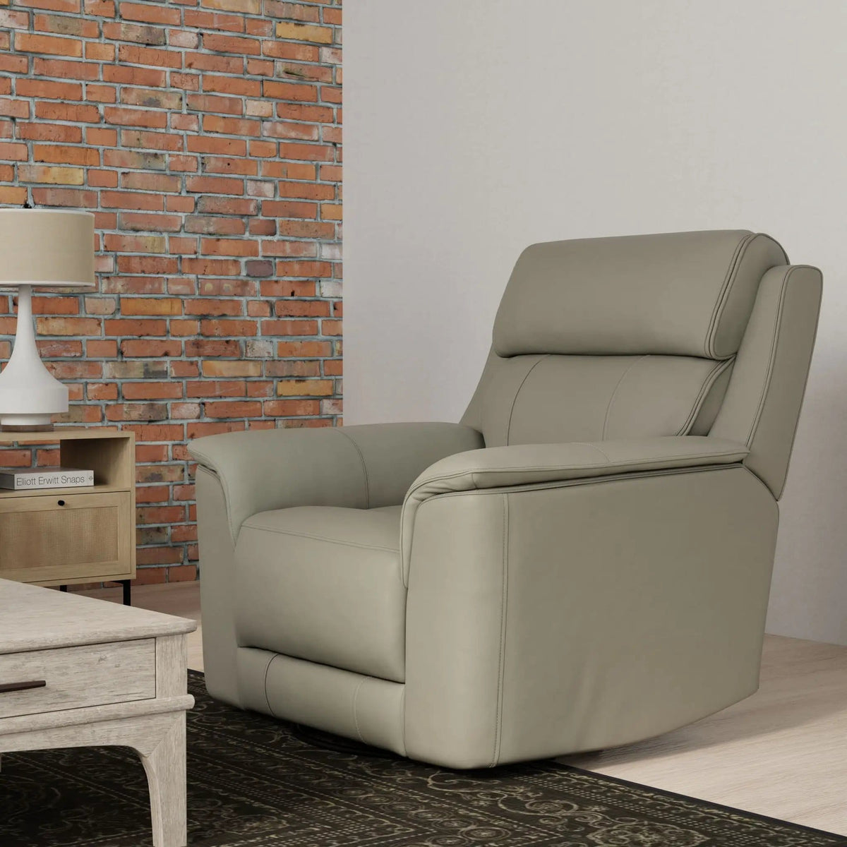 Oslo Manual Swivel Glider Recliner Swivel Glider Chair | 3 Pieces | Wood | Living Room