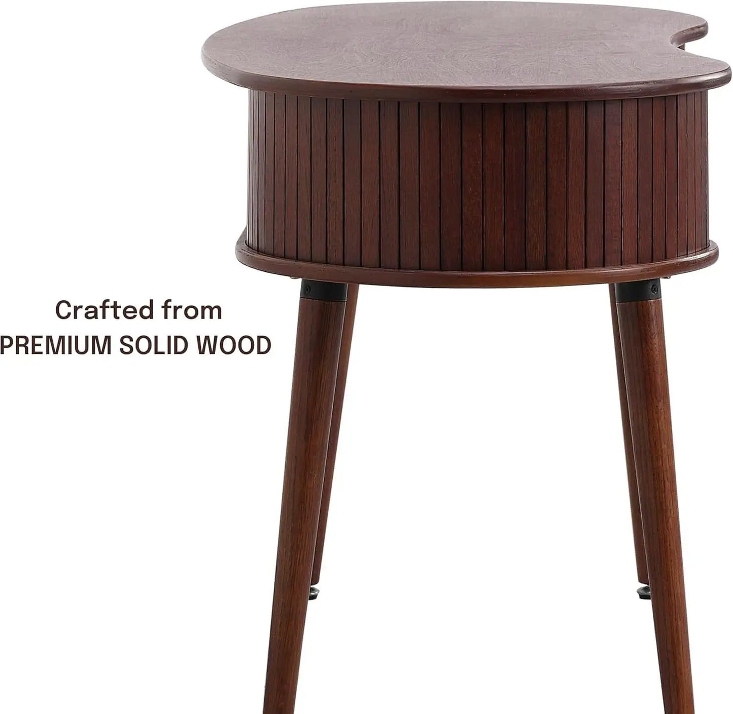 Ripple Desk Dark Walnut Vertical Groove Concealed Drawers from PriceLows™