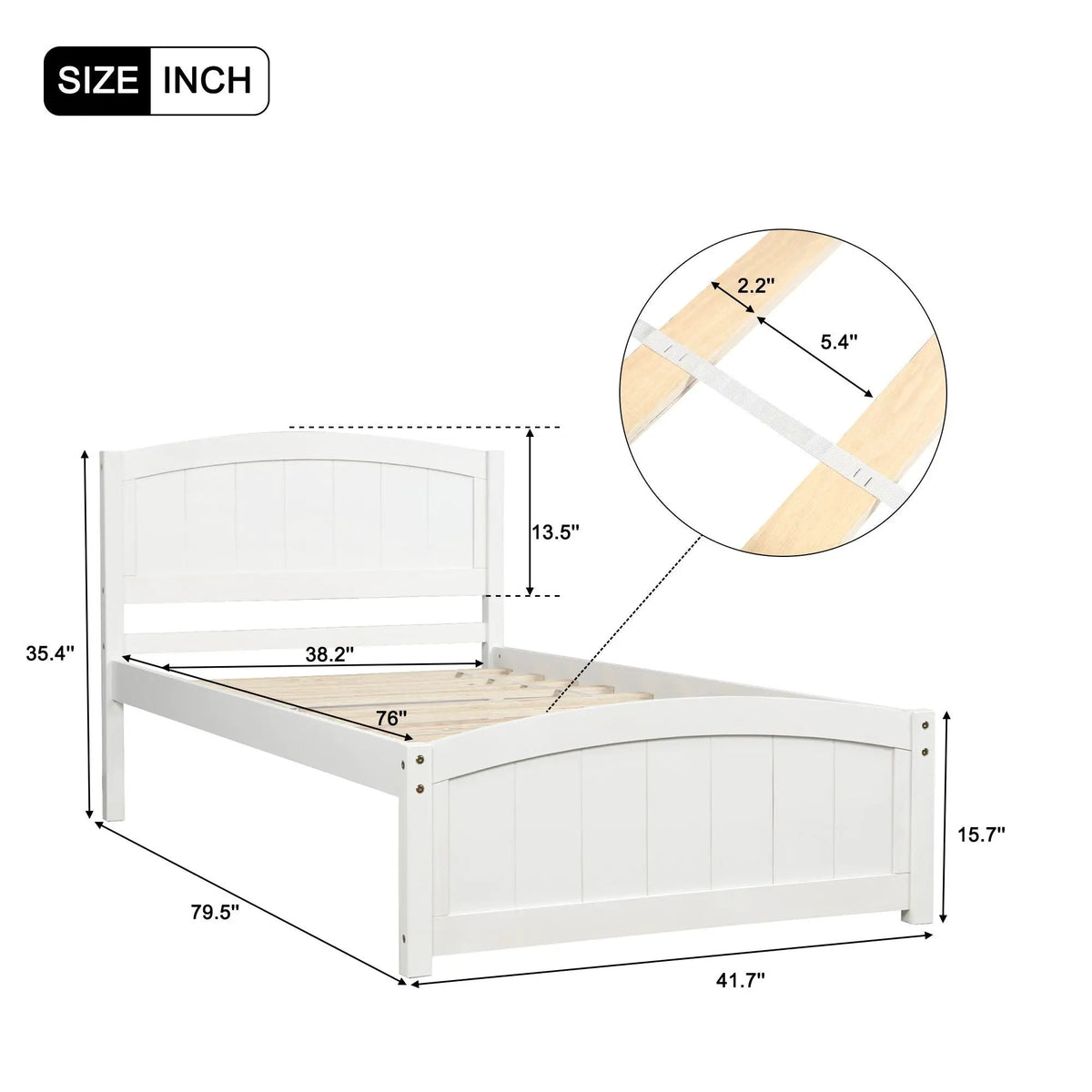 Wood Platform Bed | Headboard And Footboard | Slat Support | Minimalist Style