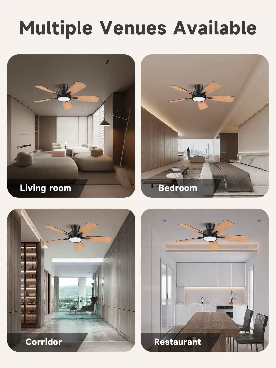 46 Inch Black Ceiling Fan With Remote Dimmable Light 3CCT from PriceLows™