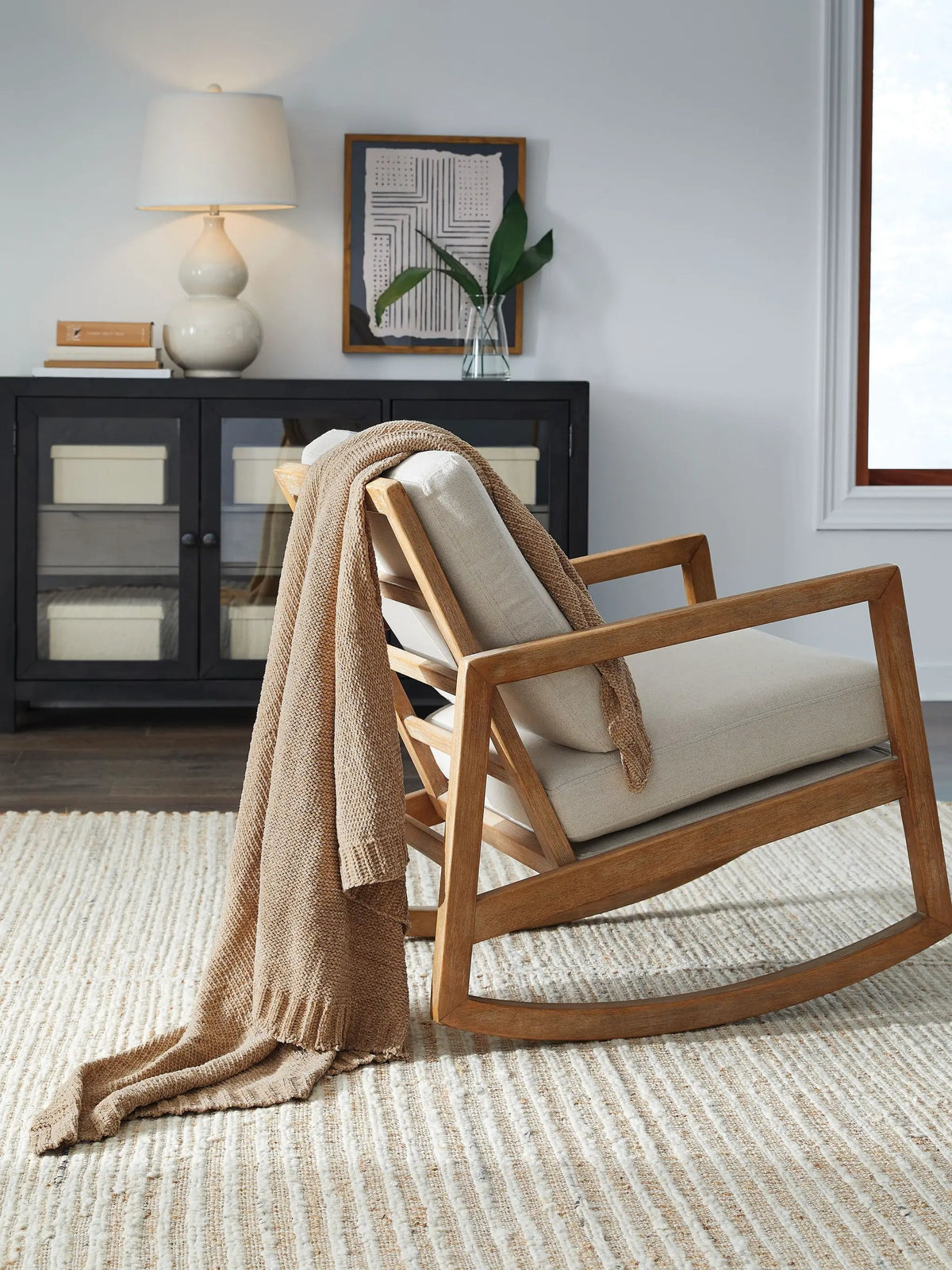 Anawood Knit Throw Blanket | Neutral Hue | Textural Knit Construction | 50 x 60 Inch