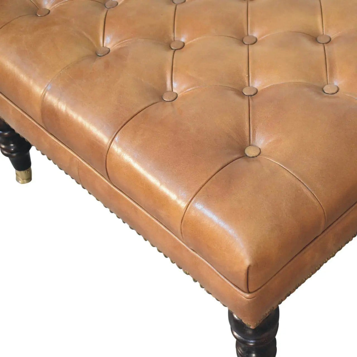 Buffalo Ottoman With Castor Legs | 7 Pieces | Mango Wood | Living Room